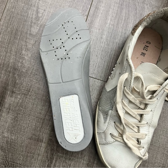 Golden Goose Superstar Sneakers Leather Snake Print Gold Glitter Heel Sz 38 (8) - Picture 13 of 16